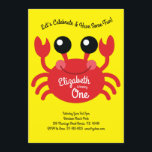 Niedlich Crab Beach Kids 1. Geburtstag Party Einladung<br><div class="desc">Diese bezaubernden Mod bunten niedlichen KrabbenGeburtstagsfeiern sind perfekt für Kinder zum 1. Geburtstag! Passen Sie den Text an, um ihn zu Ihrem eigenen zu machen. Das moderne Aussehen und das moderne Ambiente sind der perfekte Weg, um Ihr kleines zu feiern, das Lieben zum Geburtstag am Strand gehen und Müsli essen!...</div>