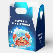 Niedlich Crab Boy Birthday Navy Blue Pool Party Geschenkschachtel (Geöffnet)