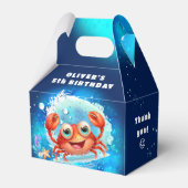 Niedlich Crab Boy Birthday Navy Blue Pool Party Geschenkschachtel (Vorderseite)