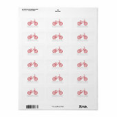 Niedlich Cranberry Red Bicycle Adressaufkleber (Vorne)