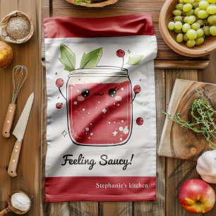 Niedlich Cranberry Sauce - Funny Kawaii Kochen Geschirrtuch