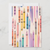 Niedlich Crayon Pastel Little Artist Geburtstag Einladung (Rückseite)