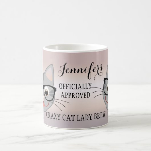Niedlich Crazy Cat Lady Personalisierte Mug Kaffeetasse (Mittel)