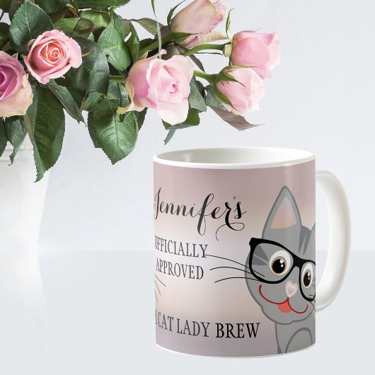 Niedlich Crazy Cat Lady Personalisierte Mug Kaffeetasse
