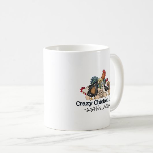 Niedlich Crazy Chicken Lady Kaffeetasse (VorderseiteRechts)