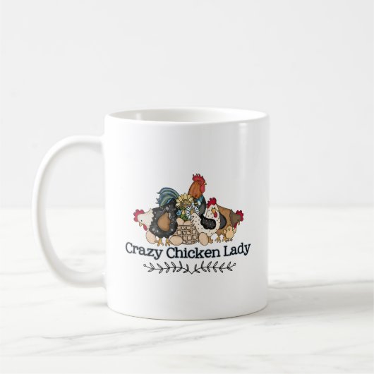 Niedlich Crazy Chicken Lady Kaffeetasse (Links)