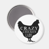 Niedlich Crazy Chicken Lady Magnet (Vorderseite/Rückseite)
