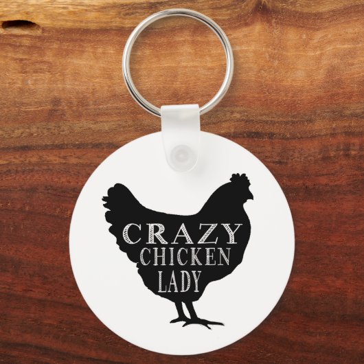 Niedlich Crazy Chicken Lady Schlüsselanhänger (Vorderseite)