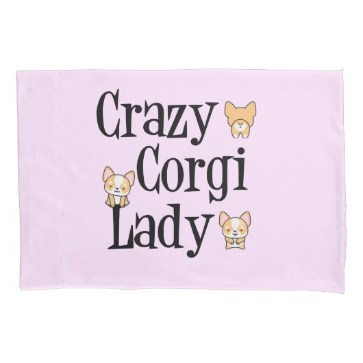 Niedlich Crazy Corgi Lady Pink Kissenbezug (Vorderseite)