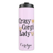 Niedlich Crazy Corgi Lady Thermosbecher (Vorderseite)
