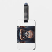 Niedlich Crazy Funny Chimpanzee Anime Portrait Gepäckanhänger (Rückseite vertikal)