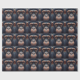 Niedlich Crazy Funny Chimpanzee Anime Portrait Geschenkpapier