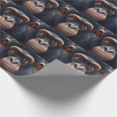 Niedlich Crazy Funny Chimpanzee Anime Portrait Geschenkpapier (Ecke)