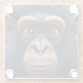 Niedlich Crazy Funny Chimpanzee Anime Portrait Glasuntersetzer (Rückseite)