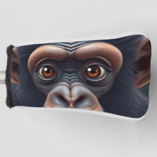 Niedlich Crazy Funny Chimpanzee Anime Portrait Golf Headcover (Vorderseite)