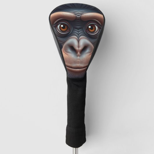 Niedlich Crazy Funny Chimpanzee Anime Portrait Golf Headcover (Vorderseite)