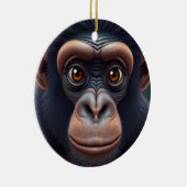 Niedlich Crazy Funny Chimpanzee Anime Portrait Keramik Ornament (Rechts)