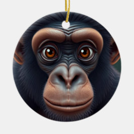 Niedlich Crazy Funny Chimpanzee Anime Portrait Keramik Ornament