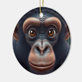Niedlich Crazy Funny Chimpanzee Anime Portrait Keramik Ornament (Links)