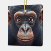 Niedlich Crazy Funny Chimpanzee Anime Portrait Keramikornament (Links)