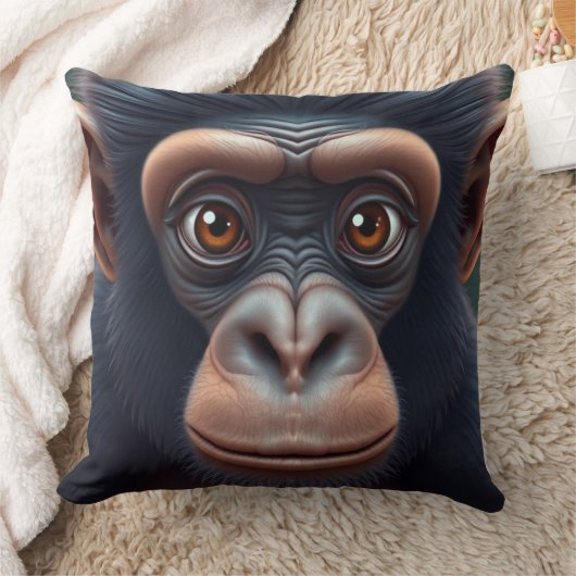 Niedlich Crazy Funny Chimpanzee Anime Portrait Kissen (Decke)