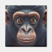 Niedlich Crazy Funny Chimpanzee Anime Portrait Magnet (Vorne)