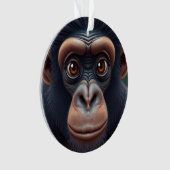 Niedlich Crazy Funny Chimpanzee Anime Portrait Ornament (Vorderseite)