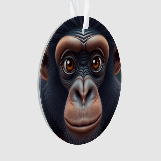 Niedlich Crazy Funny Chimpanzee Anime Portrait Ornament (Vorderseite)