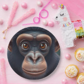 Niedlich Crazy Funny Chimpanzee Anime Portrait Pappteller (Party)