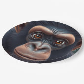 Niedlich Crazy Funny Chimpanzee Anime Portrait Pappteller (Schrägansicht)