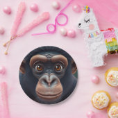 Niedlich Crazy Funny Chimpanzee Anime Portrait Pappteller (Party)
