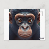 Niedlich Crazy Funny Chimpanzee Anime Portrait Postkarte (Rückseite)