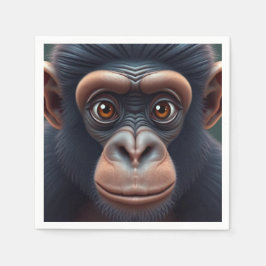 Niedlich Crazy Funny Chimpanzee Anime Portrait Serviette