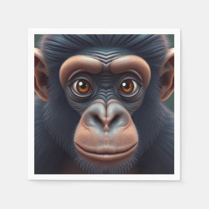 Niedlich Crazy Funny Chimpanzee Anime Portrait Serviette