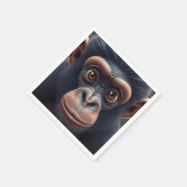 Niedlich Crazy Funny Chimpanzee Anime Portrait Serviette (Ecke)