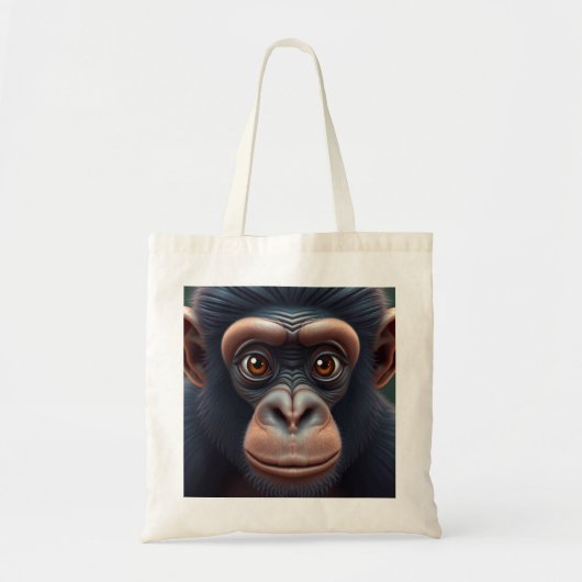 Niedlich Crazy Funny Chimpanzee Anime Portrait Tragetasche (Vorne)
