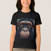 Niedlich Crazy Funny Chimpanzee Anime Portrait Tri-Blend Shirt (Vorderseite)