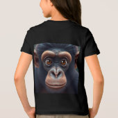 Niedlich Crazy Funny Chimpanzee Anime Portrait Tri-Blend Shirt (Rückseite)