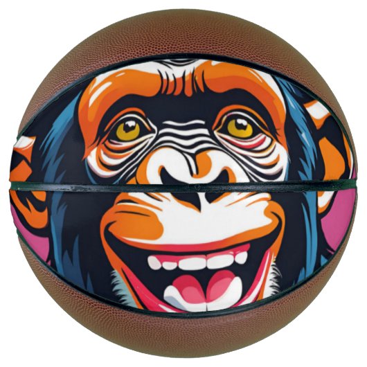 Niedlich Crazy Funny Chimpanzee Basketball (Vorderseite)