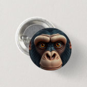 Niedlich Crazy Funny Chimpanzee Button (Vorne & Hinten)
