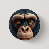 Niedlich Crazy Funny Chimpanzee Button (Vorderseite)