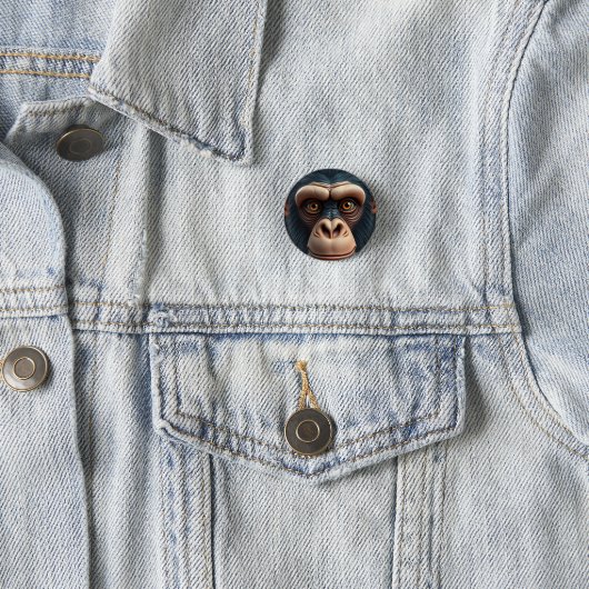 Niedlich Crazy Funny Chimpanzee Button (Beispiel)