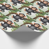 Niedlich Crazy Funny Chimpanzee Cartoon Geschenkpapier (Ecke)