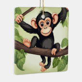 Niedlich Crazy Funny Chimpanzee Cartoon Keramikornament (Rechts)