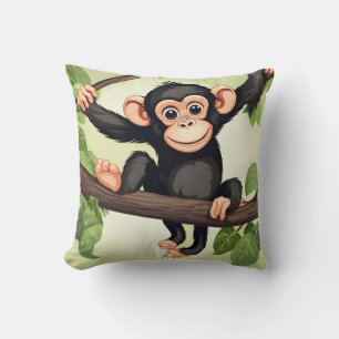 Niedlich Crazy Funny Chimpanzee Cartoon Kissen