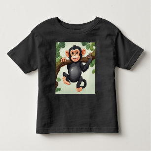 Niedlich Crazy Funny Chimpanzee Cartoon Kleinkind T-shirt