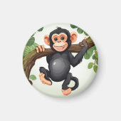 Niedlich Crazy Funny Chimpanzee Cartoon Magnet (Vorne)