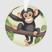 Niedlich Crazy Funny Chimpanzee Cartoon Ornament (Vorderseite)
