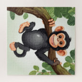 Niedlich Crazy Funny Chimpanzee Cartoon Puzzle (Horizontal)