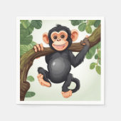 Niedlich Crazy Funny Chimpanzee Cartoon Serviette (Vorderseite)